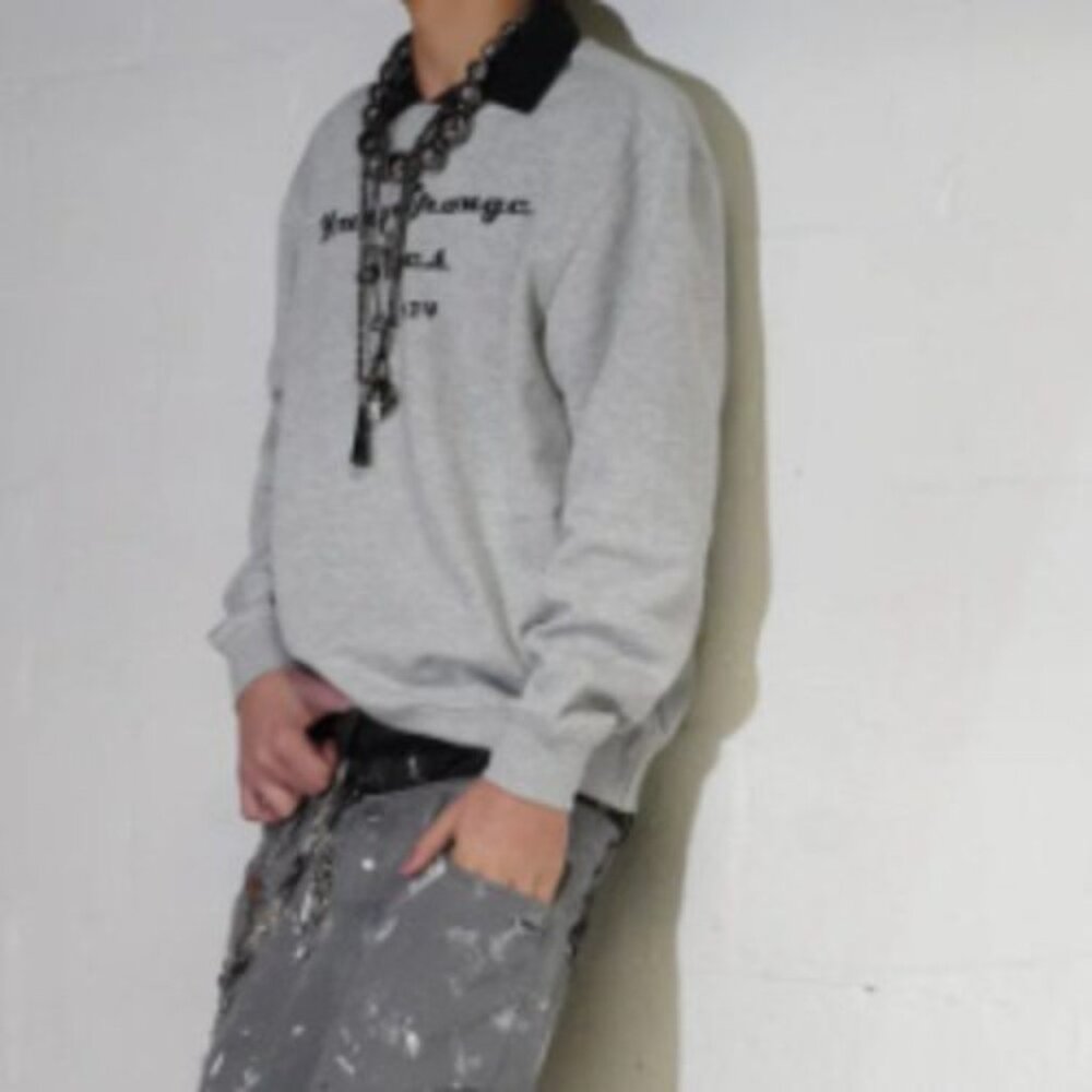 YoungSponge grey sweatshirt 100% cooton black text